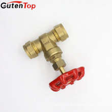 customized forged dn 15 20 25 32 40 50 female threaded water meter brass gate valve with iron handles wheel